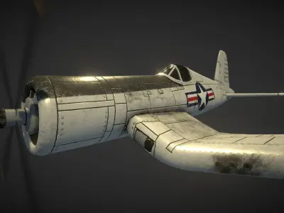 Vought F4U Corsair Low-poly 3D model