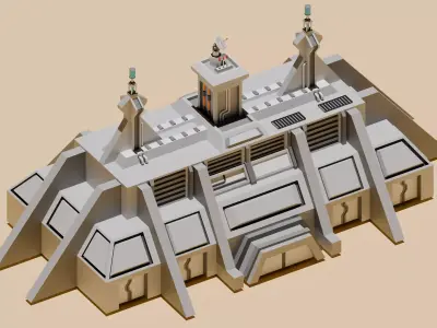 Futuristic Low poly asset Low-poly 3D model