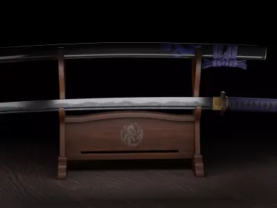 katana game-ready Low-poly 3D model