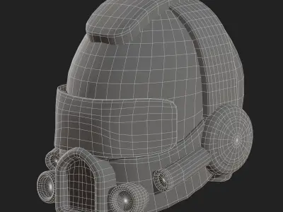 Helmet plastic mask protection pollution ball Low-poly 3D model