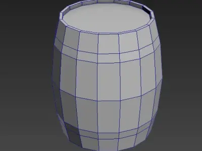 Wooden Barrel Free low-poly 3D model 8