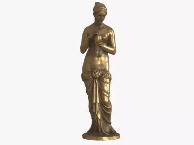 Psyche Statue - Gold Low-poly 3D model