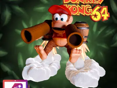 Diddy Kong Jet Pack and Peanuts guns from Donkey Kong 64 3D print model