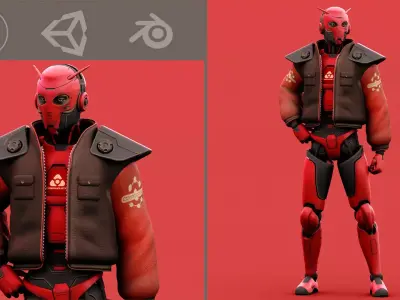 CYBORGTOPIA B-30 Rigged for Unreal Engine - Unity - MIXAMO 3D model