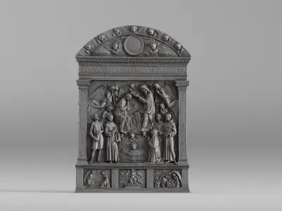 001633 Raw 3D Scan of Bas-Relief Coronation of the Virgin 3D model