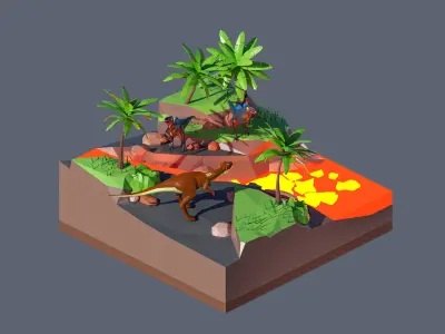 land 14A Low-poly 3D model