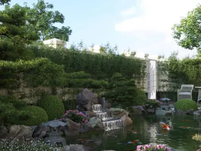 Water - Koi fish 02 3D model