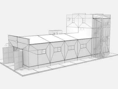 Industrial Building Low-poly 3D model