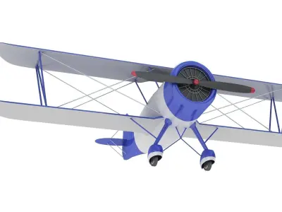 Biplane vintage 3D model