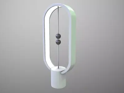 Futuristic Magnetic Lamp Low-poly 3D model