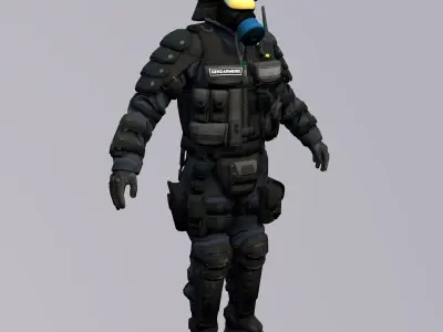 Agent from the game CSGO Chemical protection captain 3D model