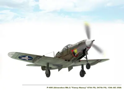 Bell P-400 Airacobra  Low-poly 3D model