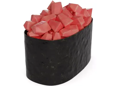 Sushi With curry sauce Low-poly 3D model