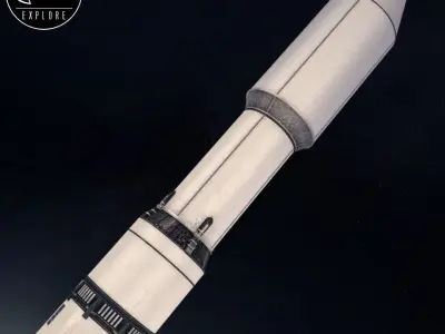 Space sci-fi rocket ship 3D model