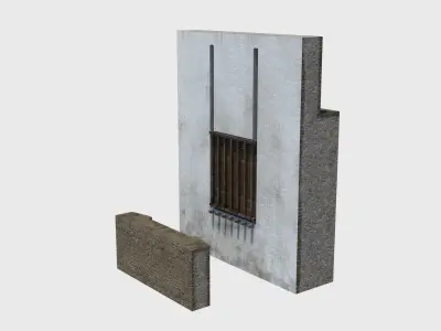 Medieval drawbridge gate with animation Low-poly 3D model