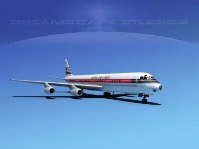 Douglas DC-8-63 Japan Airlines 3D model