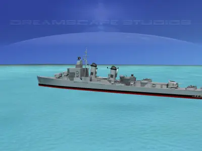 Sumner Class Destroyer DD747 USS Samuel Moore 3D model