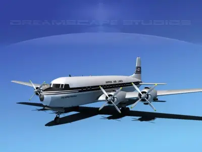 Douglas DC-7C Japan Airlines 3D model
