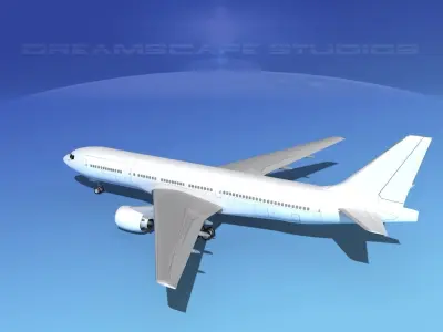 Boeing 777-200LR LP SS Low-poly 3D model