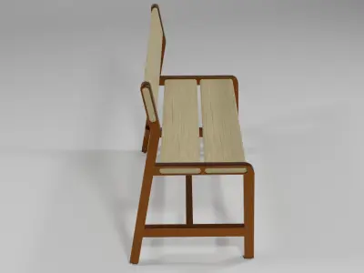 Ikea bench in pearl ash and bronze Free low-poly 3D model