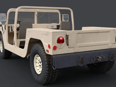Humvee HMMWV-M1123 Desert Military track 3D model
