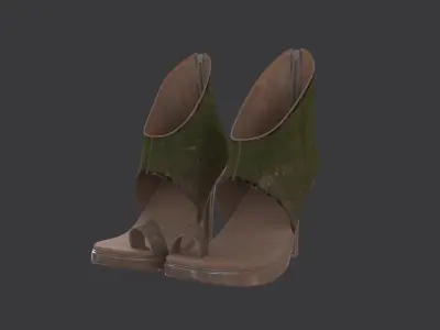 Summer boots high heals with different materials 3D model