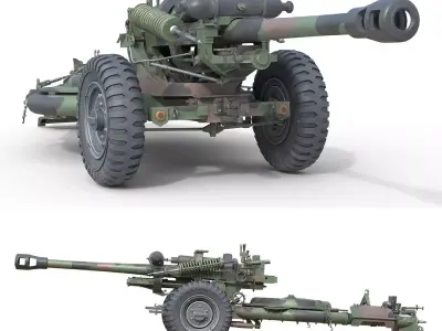 Field Howitzer M119  Low-poly 3D model