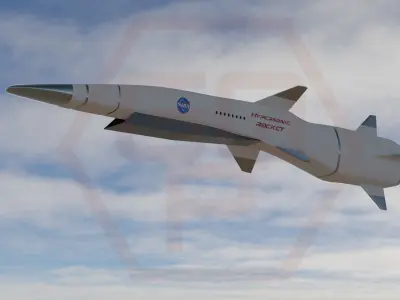 Hypersonic rocket Low-poly 3D model