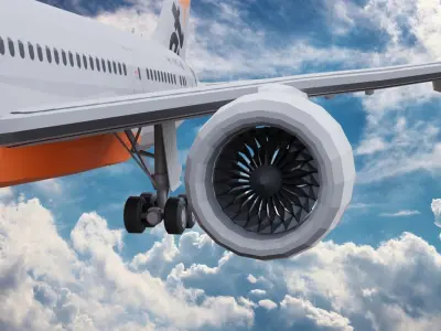 Jetstar Plane 787 Low-poly 3D model