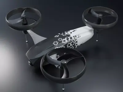 Drone concept Low-poly 3D model