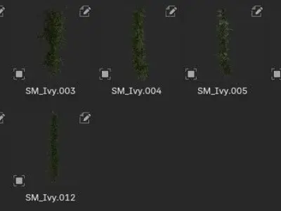 Arch Pilars Ivy Low-poly 3D model