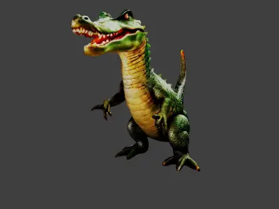 Crocodile Animal Low-poly 3D model