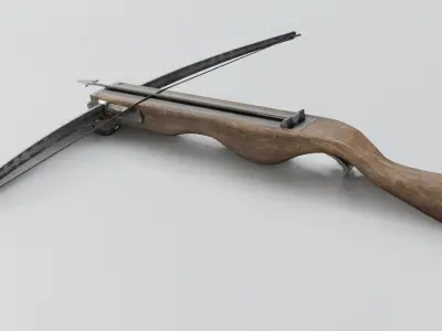 Crossbow wooden Low-poly 3D model