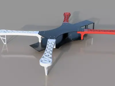 Alien 450 Quadcopter Frame Low-poly 3D model