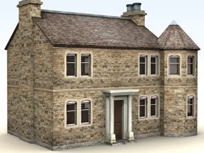 Low-Poly Buildings in 3ds obj and fbx formats 3D model