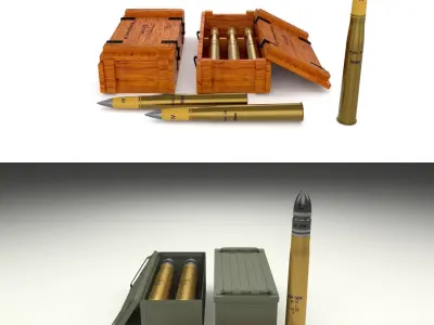 Soviet 85mm and German 88mm Ammo Pack 3D model