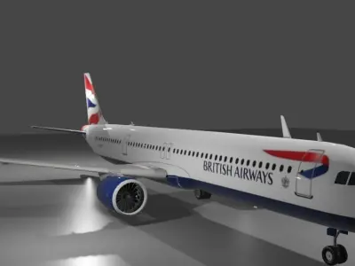 British airways airbus a321neo 3d model Low-poly 3D model