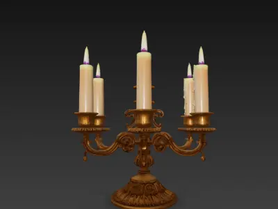 Realistic candlestick 3D model
