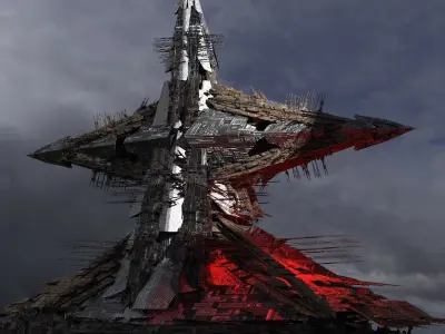 Future pyramid Low-poly 3D model