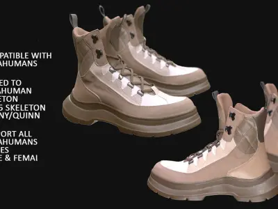 Boots 2 - All MH Bodies and UE5 Skeletons - Rigged Low-poly 3D model