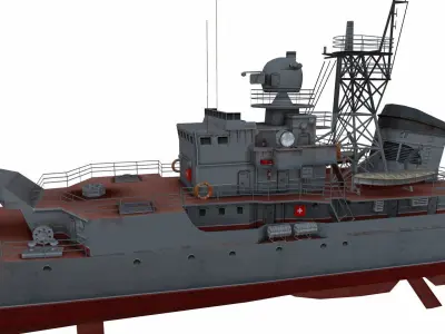 Riga-class frigate Low-poly 3D model