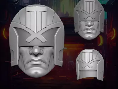 Judge Dredd fan art 3D printable file for action figures  3D print model purchase