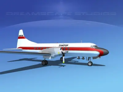 Convair CV-580 Zantop 3D model