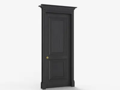 Classic Door Wood Anthracite Gray 3D model