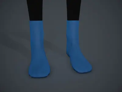 Blue Socks Style 4 Low-poly 3D model