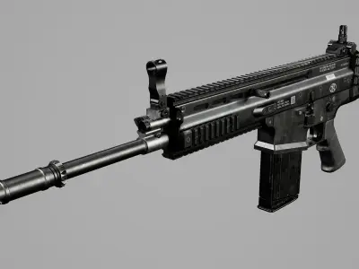 FN SCAR-H Low-poly 3D model