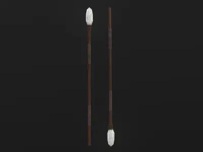 Primitive Stone Spear Low-poly 3D model