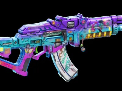 Sci-Fi Rifles Set Kitbash 3D model