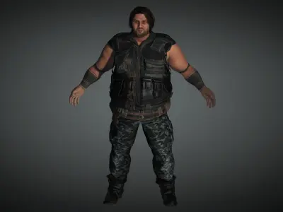 AAA Apocalypse Male Character 09 Low-poly 3D model