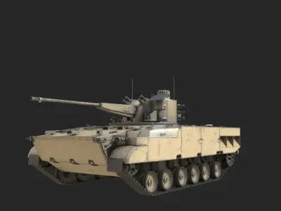4 coatings of Russian 2S38 Derivatsiya-PVO self-propelled AA gun Low-poly 3D model
